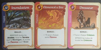 Exemple de cartes du jeu Fantasy Realms