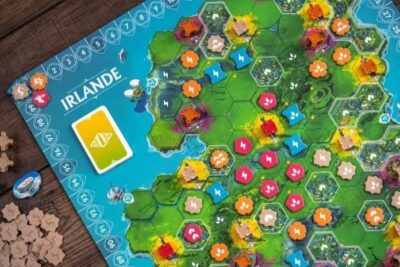 Photo d'une partie du plateau "Irlande" du jeu de société Rebirth