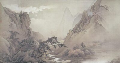Hashimoto Gahō1889 Paysage au clair de lune, peinture traditionnelle japonaise